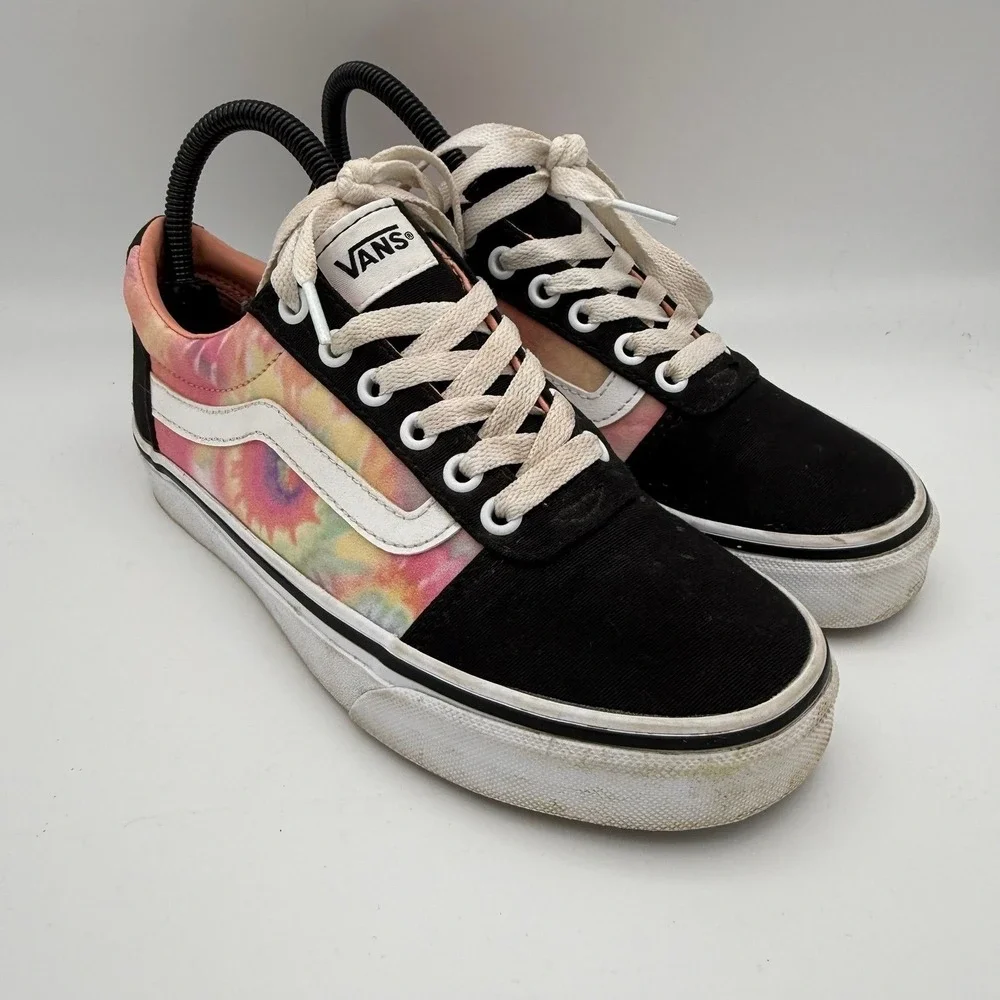 Women's Vans Ward Salmon Pink Tie Dye Pastel Casual Canvas Skate Shoes Sz 6.5